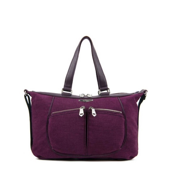 KIPLINGER KAEON TRIUMPHANT TRAVEL BAG. VEAGAN LEATHER TRIM. CROSSBODY STRAP. - Picture 2 of 14